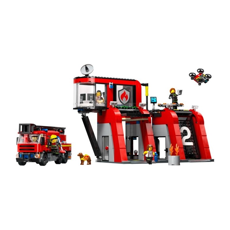 Fire Station with Fire Truck
